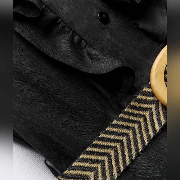 ZARA Belted linen dress - Picture 2 of 4